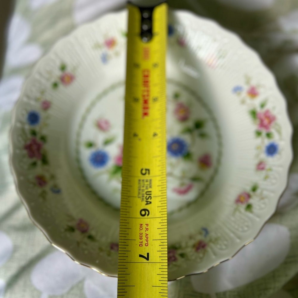 Vintage Vibrant Floral Cottagecore Dainty Spring Night Bone China Bowl Accent - Picture 5 of 6